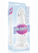 Clear 7-inch jelly TPR beginner-friendly toy with suction cup in blue and purple dotted packaging.