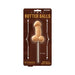 Butterscotch-flavored novelty lollipop shaped with playful design in brown packaging labeled Butter Balls Pecker Pop