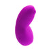 Compact curved purple silicone clitoral vibrator with smooth nub tip and discreet design.