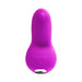 Compact purple VeDO Izzy rechargeable clitoral vibrator with smooth silicone and power button on front.