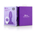 B-Vibe Rimming Petite Plug with remote control shown next to purple product packaging box