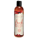 Bottle of Intimate Earth Fresh Strawberries natural flavored water-based glide with vegan ingredients, 60ml size.