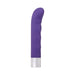 Purple curved G-spot vibrator with textured shaft and silver diamond-patterned base, waterproof and multi-speed.
