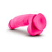 Neo Elite 7-inch neon pink silicone dildo with suction cup base and realistic texture on white background.