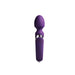 Purple rechargeable wand massager with a flexible head and sleek silicone finish.