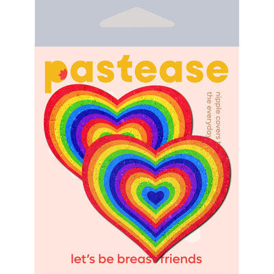 Pastease Love Velvet Rainbow Pumping Heart Nipple Pasties