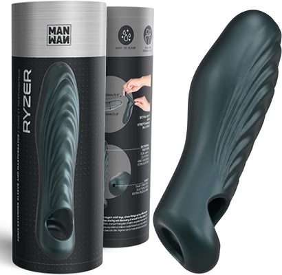 MAN WAN Ryzer Penis Extender and Soft Masturbating Sleeve Pine Grey