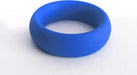 Blue flexible cock ring with a smooth, thick band designed for comfort and enhanced performance.