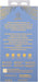 Back of Ritual Bliss Rechargeable Blue packaging highlighting product features, usage, and safety information in gold text on blue background.