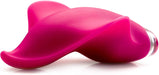 Magenta Clandestine Devices Mimic Plus vibrator with ergonomic curved design and smooth silicone finish on white background.