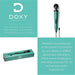 Doxy USB-C Wand in turquoise with control buttons and USB-C cable, shown with packaging and brand logo.