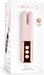 Le Wand Deux twin motor rechargeable mini vibrator in pink with rose gold accents on white packaging box.