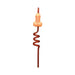 Curly red swizzle straw with a playful peach-colored candy topper.