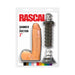 Rascal brand 7-inch realistic silicone dildo with interchangeable suction and textured bases in clear packaging.