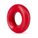 Red soft stretchy donut ring designed for enhanced performance and comfort, pack of two.