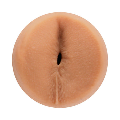 Vanilla-colored realistic textured male stroker designed for anal simulation by Doc Johnson.