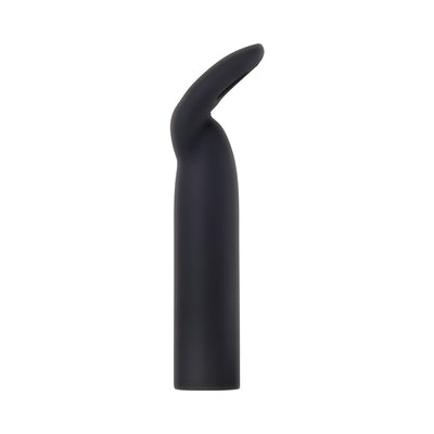 Black silicone G-spot sleeve attachment for Evolved Four Play Kit with a curved, ergonomic design.