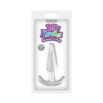 Jelly Rancher Smooth T-Plug Butt Plug, Black Clear