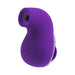 Compact purple silicone handheld sonic vibe with curved design and control buttons on the front.