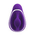 Purple rechargeable handheld sonic vibe with smooth silicone finish and silver accent ring, branded with VéDO logo.