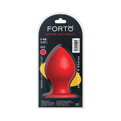 Forto F-98 Butt Plug, Large Red - package view 5