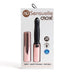 Nu Sensuelle Cache rechargeable vibrator with rose gold cap and black silicone shaft in retail packaging.