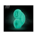 Glow-in-the-dark dual-ended soft ivory stroker for men with textured openings and flexible design.