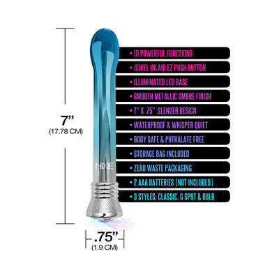 Nixie Waterproof Bulb Vibe  - 10 Function Blue Ombre Glow - product view 4