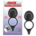Black double loop silicone cockring and scrotum cinch designed for enhanced firmness and comfort.