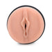 Tan-colored realistic silicone stroker with detailed design and black base, Curve Novelties Mistress Sophia Deluxe model.