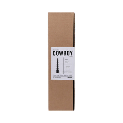Tantus Cowboy XL Collection packaging with product label showing black beaded design and product details on brown box