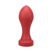 Large red silicone plug with a tapered shape and wide base designed for advanced users.