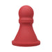 Red silicone advanced stretcher with a rounded top and flared base for comfortable use.