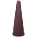 Large tapered cone-shaped silicone toy in deep brown with a smooth matte finish and flat base.
