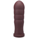 Large firm dark brown silicone anal plug with a tapered tip and ribbed shaft, designed for advanced use.