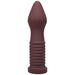 Tantus Fist Trainer in deep brown with a tapered, ribbed shaft and flat base, made from smooth silicone.