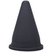 Black silicone cone-shaped adult toy with wide base and Tantus logo embossed on front.