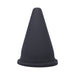 Black silicone cone-shaped Tantus Cone Squat with a wide base and smooth surface.