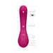 Vive Miki rechargeable silicone vibrator with labeled buttons and dual motor stimulation points in deep pink color.