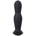 Black rechargeable silicone anal plug with a contoured expanding design and flared base.