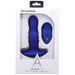 Doc Johnson A Play Expander rechargeable blue silicone anal plug with wireless remote in white retail packaging.