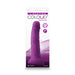 Packaging of Colours Pleasures 7-inch purple silicone vibrating dong with realistic texture and firm silicone label.