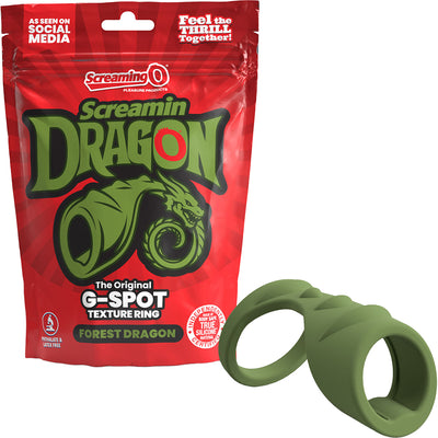 Screamin' Dragon Forest Dragon G-Spot Texture Ring Green