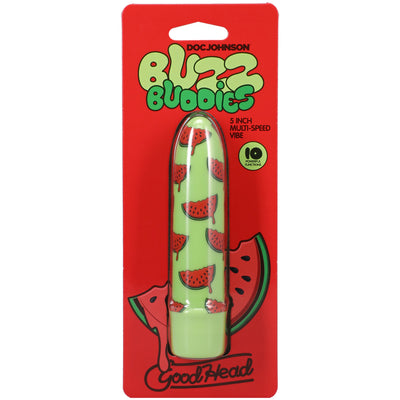 Goodhead Buzz Buddies 5 Inch Muti-Speed Vibe Watermelon Lime Green
