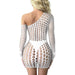 Black Pearl Large Pothole Long Sleeve Dress White