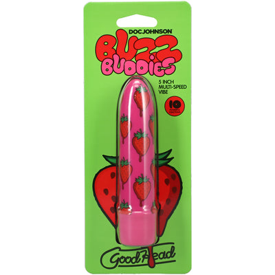 Goodhead Buzz Buddies 5 Inch Muti-Speed Vibe Strawberries Hot Pink