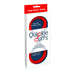 Packaging of Quickie Cuffs Large Red silicone restraints for large wrists and ankles, highlighting no keys and no noisy chains.