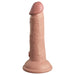 Realistic dual-density silicone dildo with suction cup base in natural skin tone, 6 inches long.