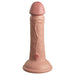 Realistic dual-density silicone dildo with suction cup base in natural skin tone, 6 inches long.