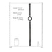 Black and white silicone ring gag with adjustable leather strap and metal clasp, shown with size measurements.